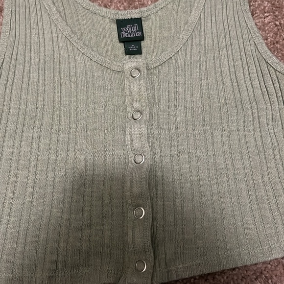 light green ribbed tank top - Picture 4 of 5